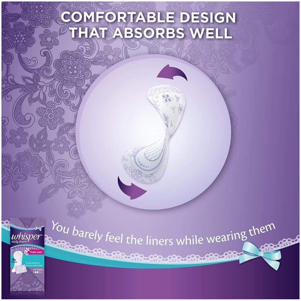 Whisper Clean And Fresh Daily Liners 40 Sanitary Pads For Women