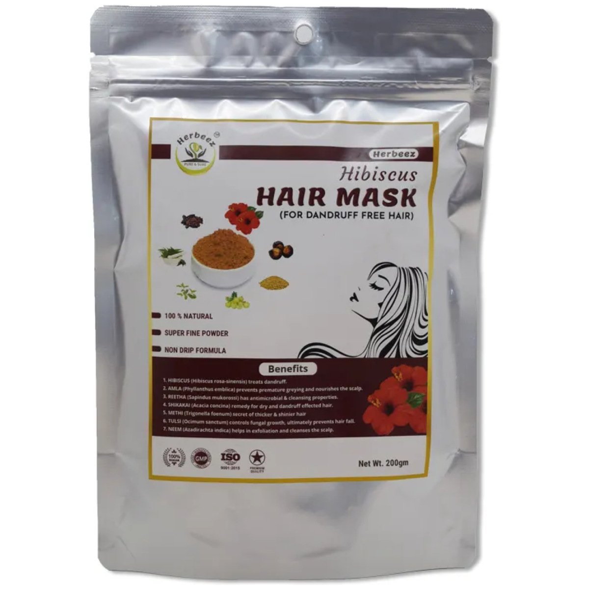 Herbeez Hair Mask Hibiscus. Coconut milk protein NEEM & TULSI our hair mask not only gives strength to the hair.