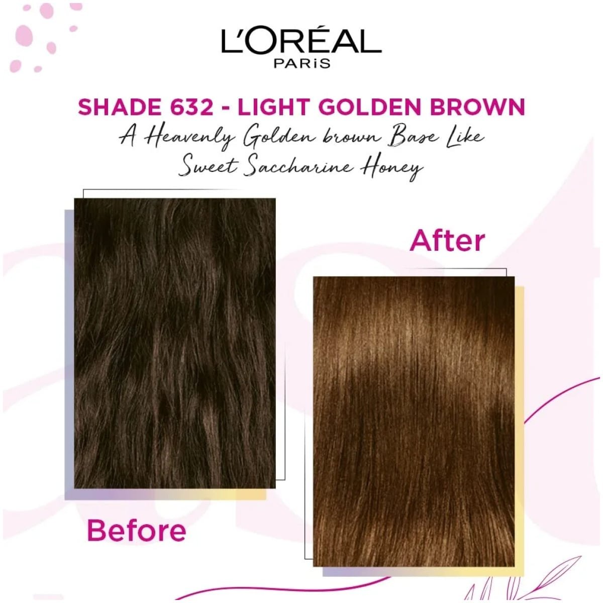 L'Oreal Paris Casting Creme Gloss Hair Color 632 Light Golden Brown 100G+60ml