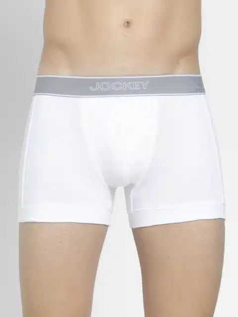 Jockey Men's Super Combed Cotton Rib Solid Trunk with Stay Fresh Properties #1015