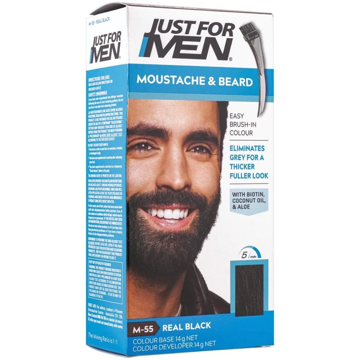 Just For Men Brush-in Colour Gel Moustache & Beard - Black