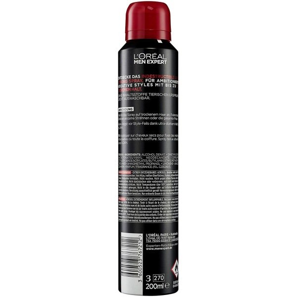 L'Oréal Men Expert Extreme Fix Industrial Ultra Strong Hair Styling Spray 200ml