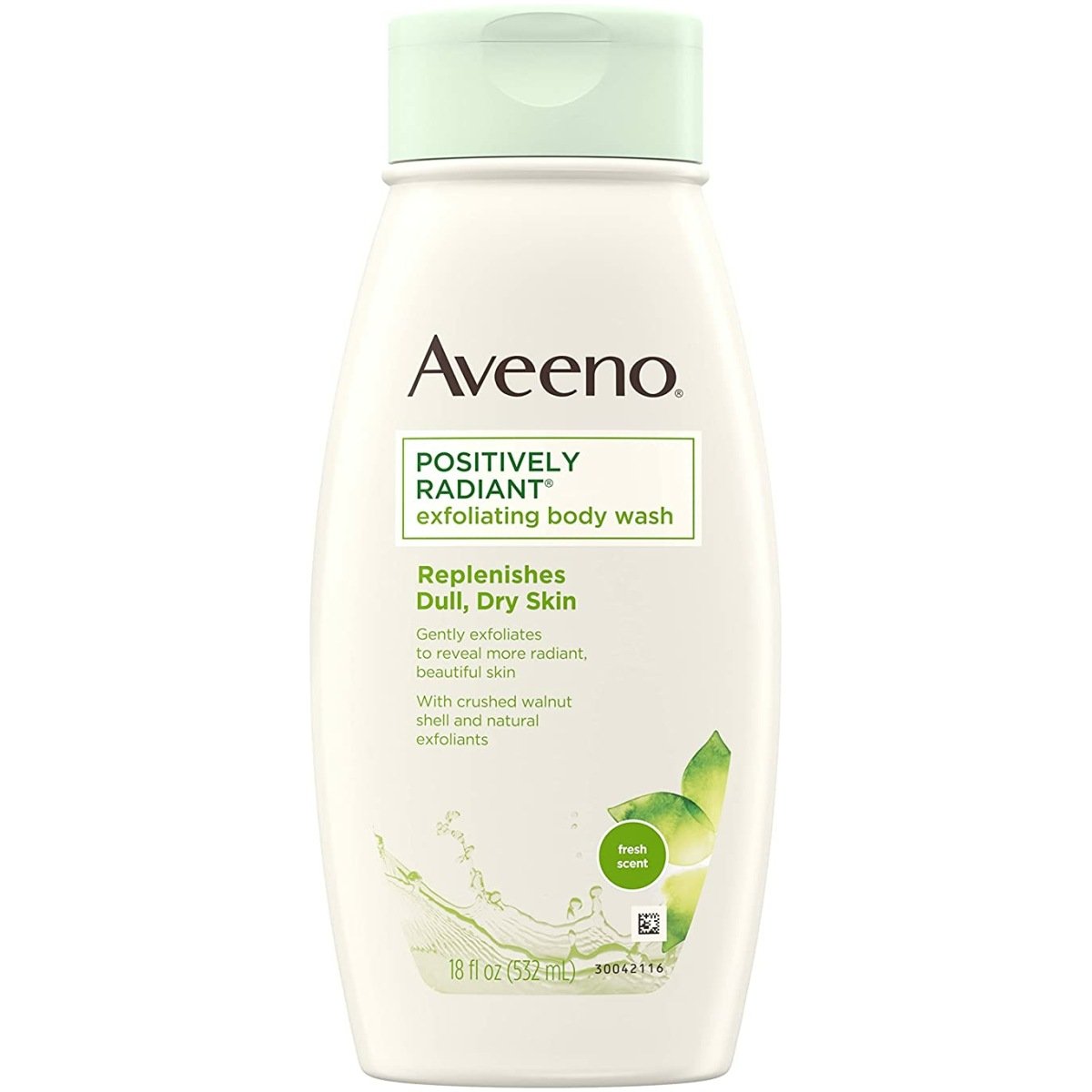 Aveeno Positively Radiant, Exfoliating Body Wash, Replenishes Dull, Dry Skin 532ml