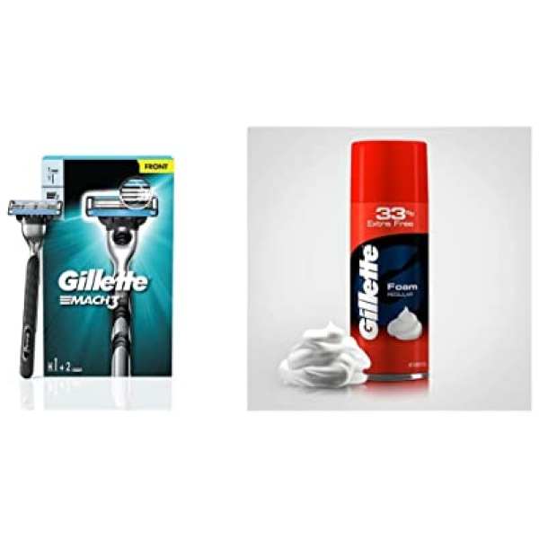 Gillette Mach 3 Shaving Razor + 1 Shaving Blade (Cartridge) and Gilltte Classic