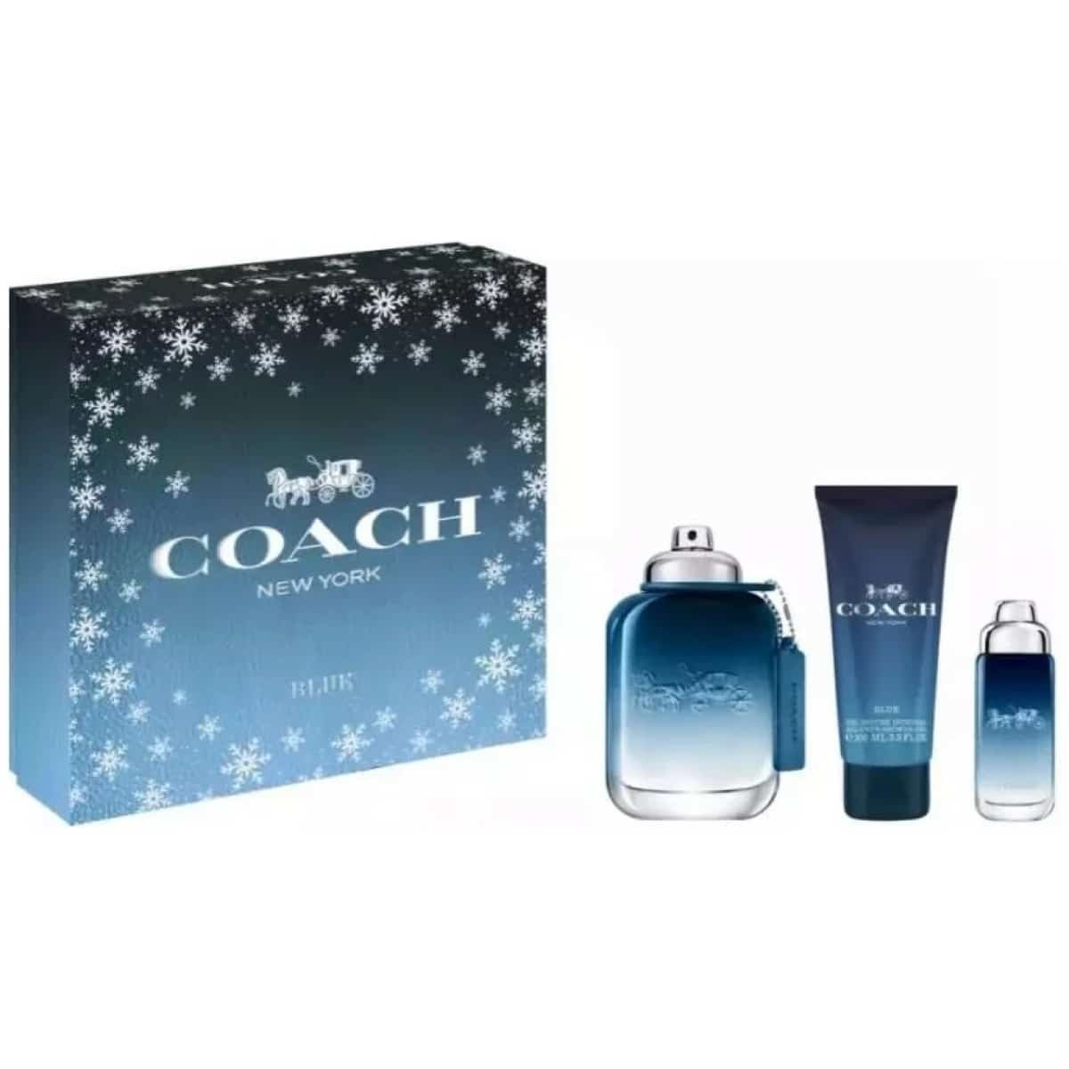 Coach Blue Gift Set (EDT 100 ML + All-Over Shower Gel 100 ML + EDT Travel Spray 15 ML)