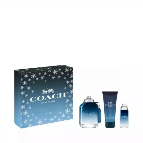 Coach Blue Gift Set (EDT 100 ML + All-Over Shower Gel 100 ML + EDT Travel Spray 15 ML)