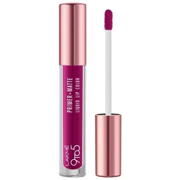 Lakme 9to5 Primer + Matte Liquid Lip Color - MM2 Passion Berry(4.2ml)