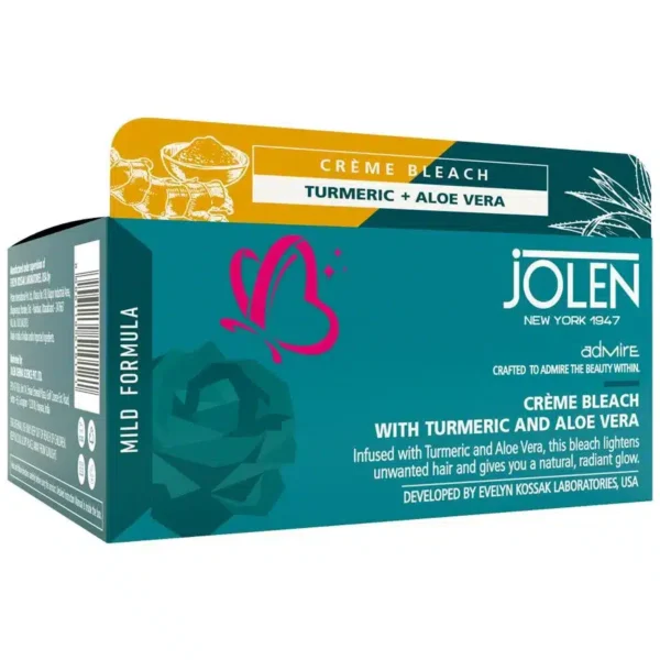 Jolen Crème Bleach With Turmeric & Aloe Vera For Even Toned Skin, 247 g Jar