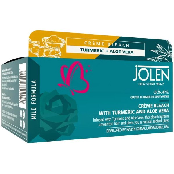 Jolen Crème Bleach With Turmeric & Aloe Vera For Even Toned Skin, 247 g Jar