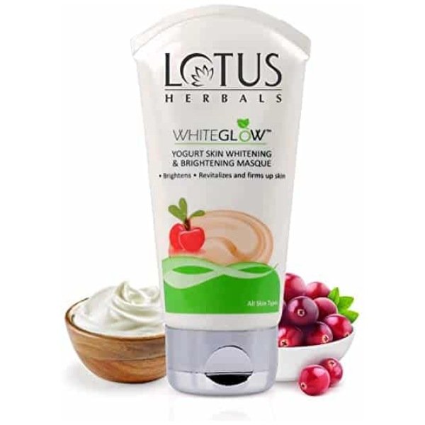 Lotus Herbals White Glow Yogurt Skin Whitening and Brightening Masque, 80g