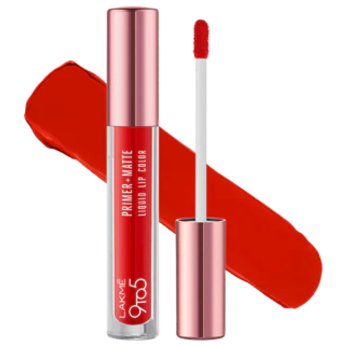 Lakme 9to5 Primer + Matte Liquid Lip Color - MR1 Fiery Scarlet(4.2ml)