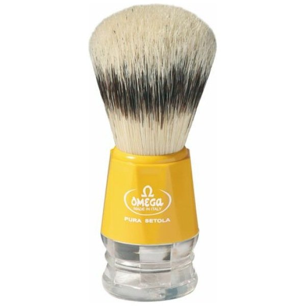 Omega Boar Bristle Shaving Brush Yellow Handle #10218
