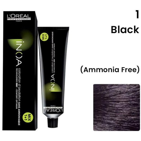 L’Oreal Inoa Hair Color 60G 1 Black +Developer 1000ml