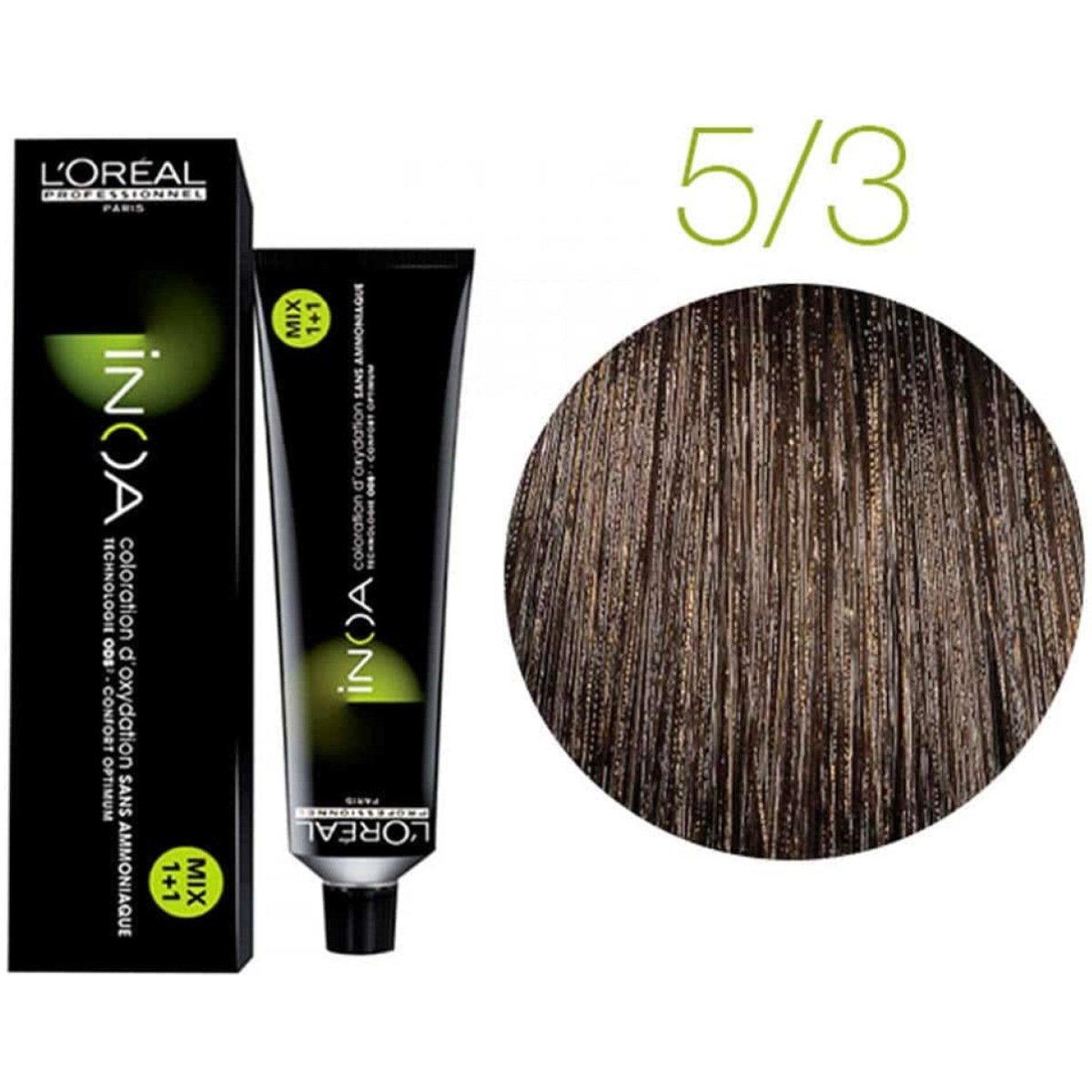 L’Oreal Inoa Hair Color 60G 5.3 Golden Brown +Developer 1000ml