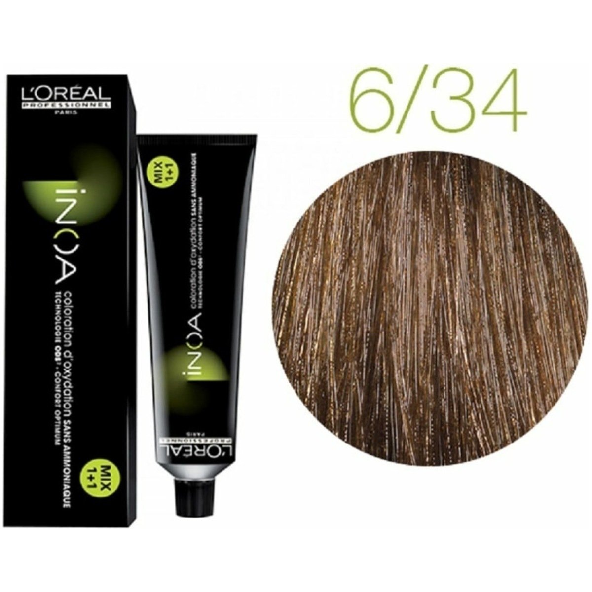 L’Oreal Inoa Hair Color 60G 6.34 +Developer 1000ml Combo