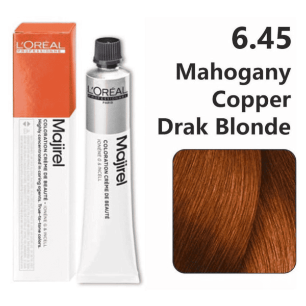 L’Oreal Majirel Hair Color 50G 6.45 Mahogany Copper Dark Blonde+ Oxidant 1000Ml Combo