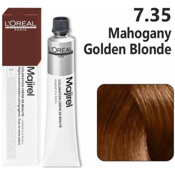 L’Oreal Majirel Hair Color 50G 7.35 + Oxidant 1000Ml Combo