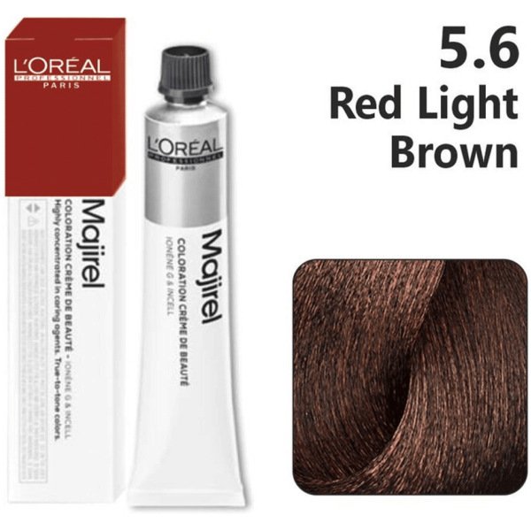 L’Oreal Professional Majirel Hair Color 50G 5.6 Red Light Brown + Oxidant 1000Ml Combo