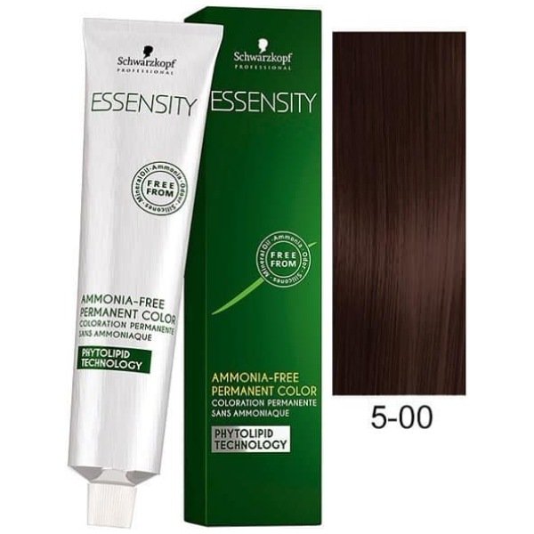 Schwarzkopf Essensity Hair Color 5-00 Light Brown Extra + Developer 1000ml Combo