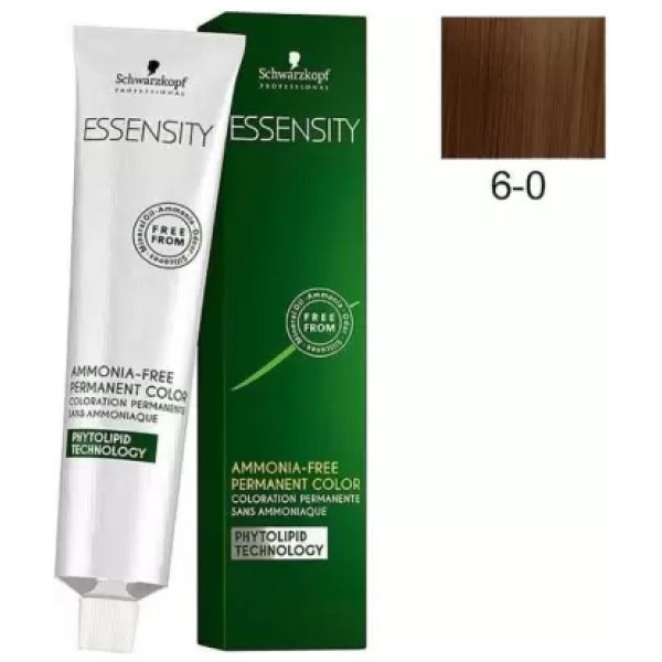 Schwarzkopf Essensity Hair Color 60G 6-0 Dark Blonde + Developer 1000ml Combo