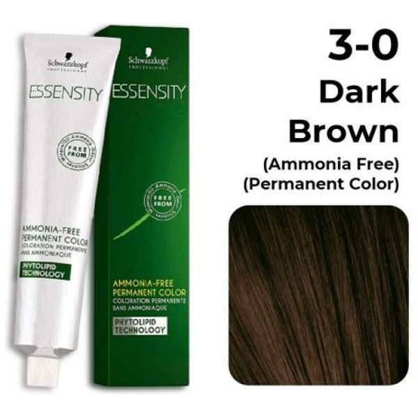Schwarzkopf Essensity Hair Color 60ml 3-0 Dark Brown + Developer 1000ml Combo