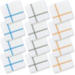 SHELTER Premium Men's 100% Cotton Soft Handkerchief with white and color Lining border (Size 41 x 42 cm) - Pack of 12