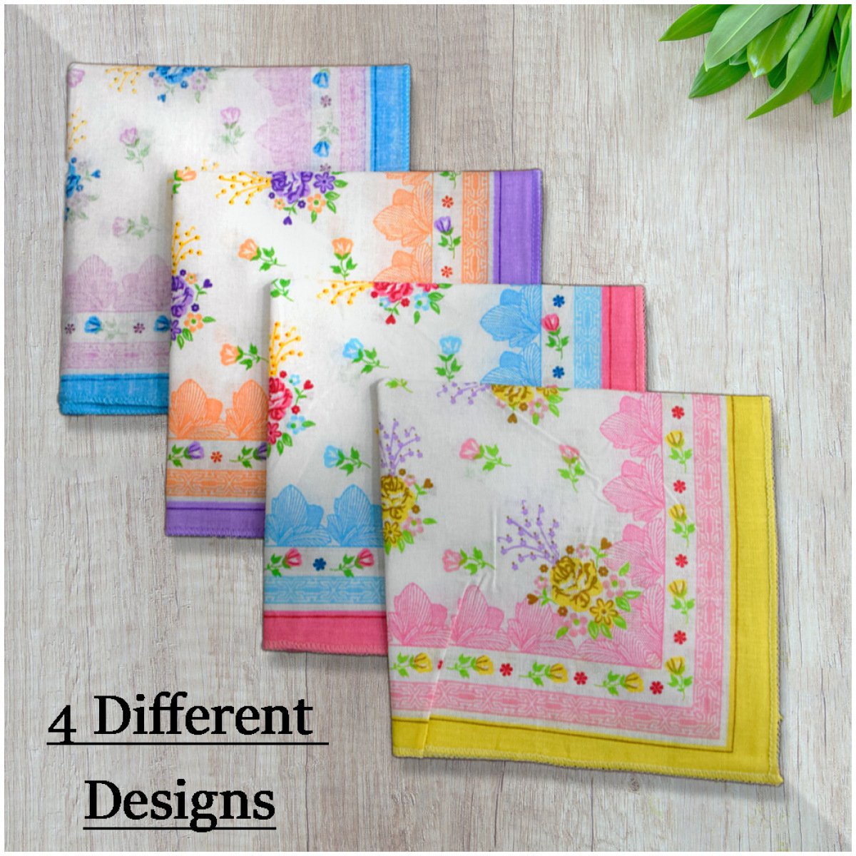 SHELTER Premium HandKerchiefs |100% Cotton Hankies With Multi Color For Ladies | Size 30 x 30 CM Pack of 12