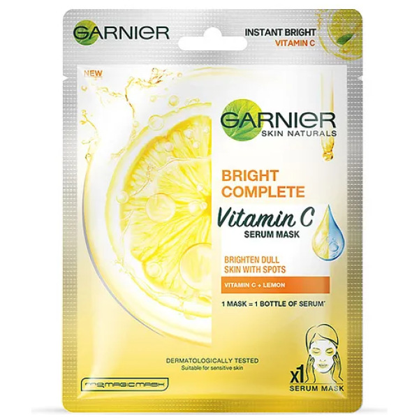 Garnier Bright Complete Vitamin C Serum Sheet Mask - 28 gm