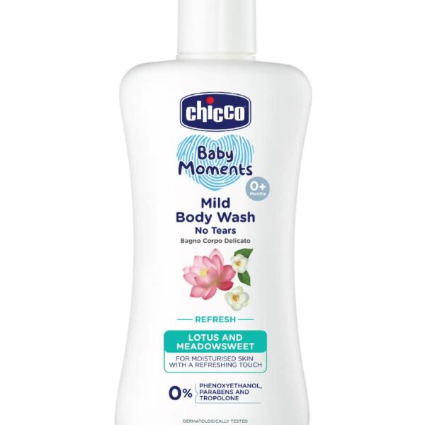 Chicco Baby Moments - Mild Body Wash, Refresh, Lotus & Meadowsweet, For Moisturised Skin 200 ml