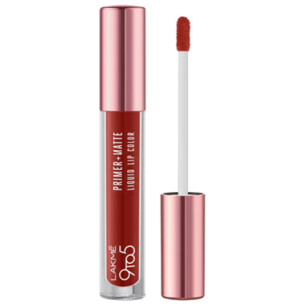 LAKMÉ 9TO5 PRIMER + MATTE LIQUID LIP COLOR #RUSTIC RED