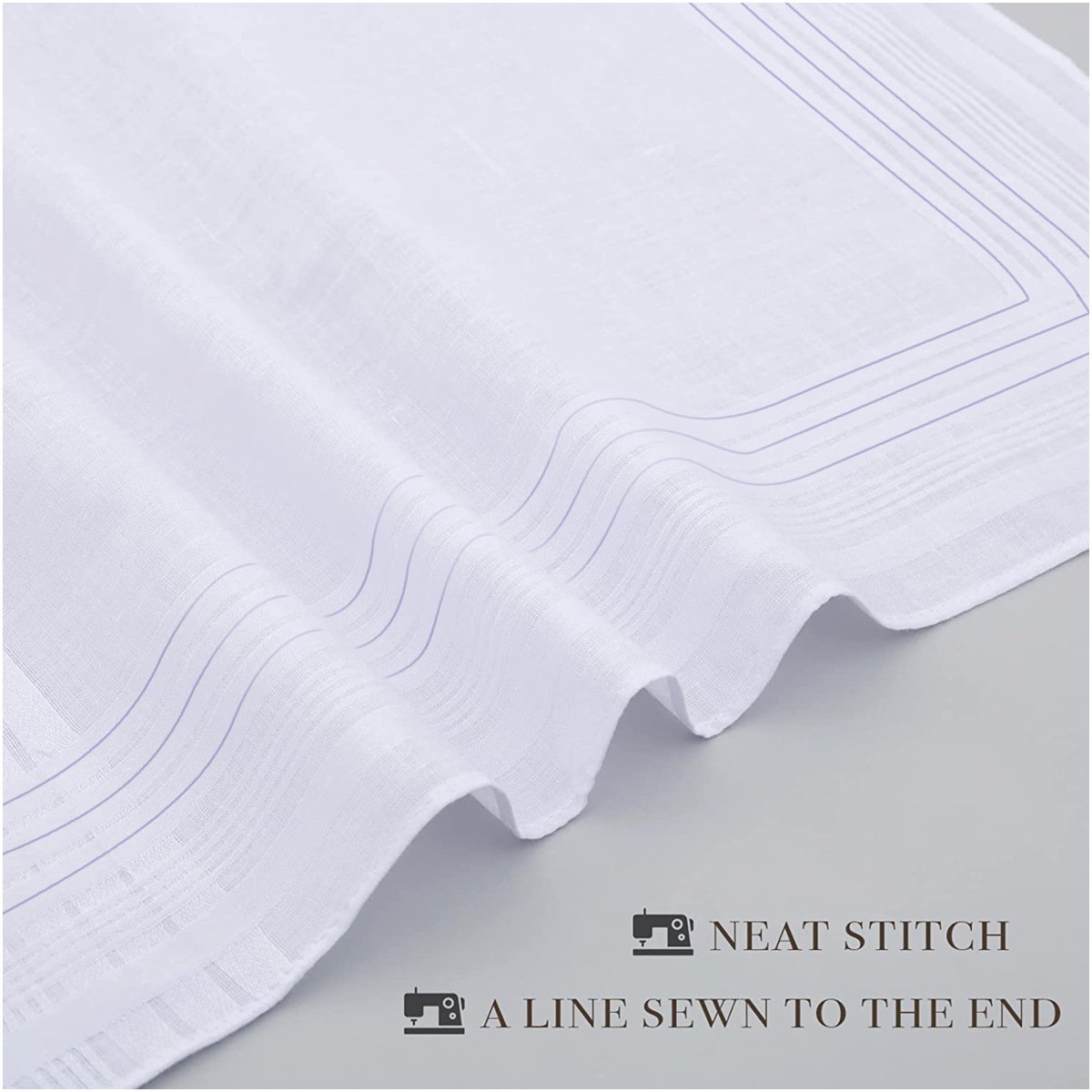 SHELTER Premium Men's 100% Cotton Soft Handkerchief with white and color Lining border (Size 46 x 46 cm) - Pack of 12