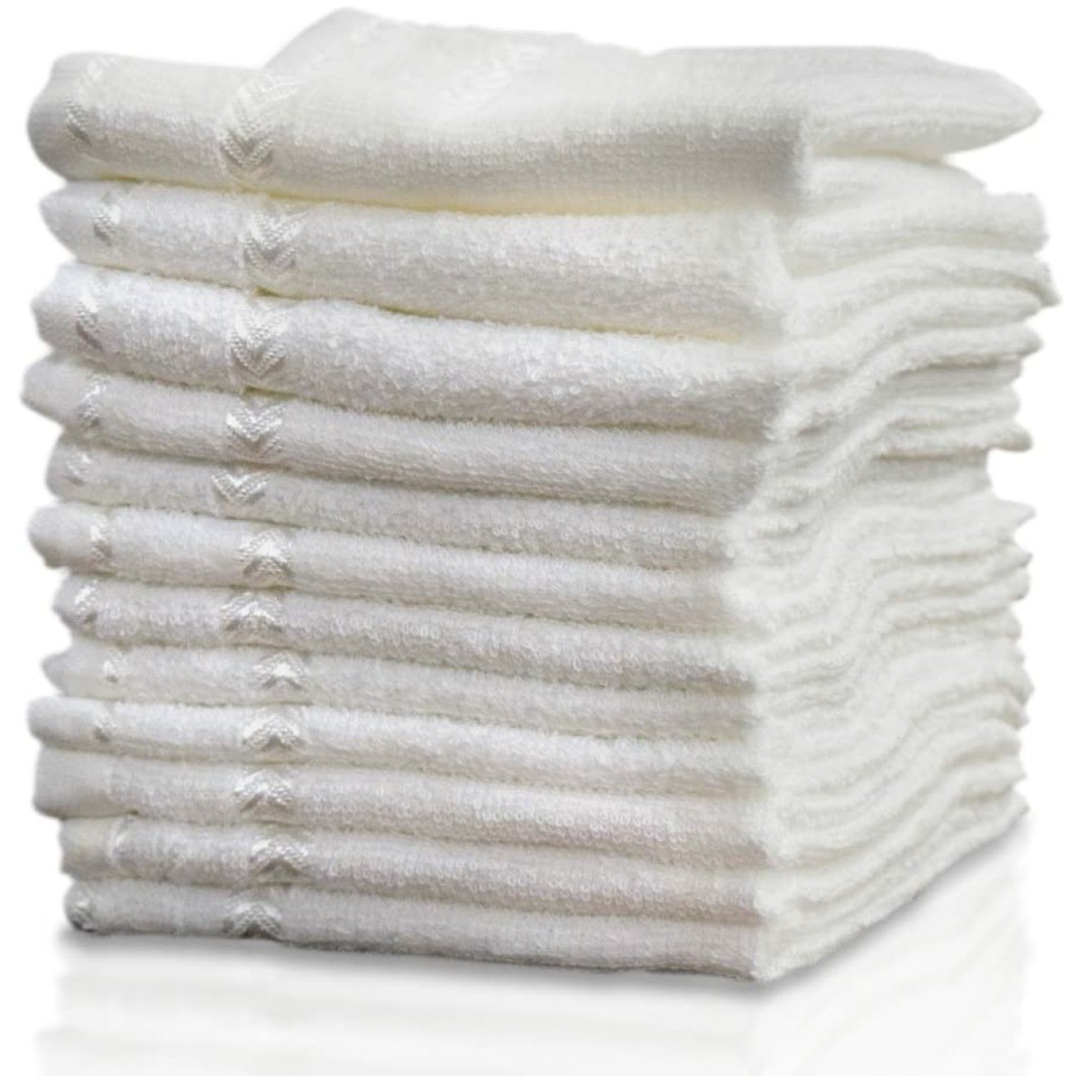 SHELTER Handkerchiefs Soft Silverline Towel |100% Cotton White hankies | Size 25 x 25 CM (Set of 12)