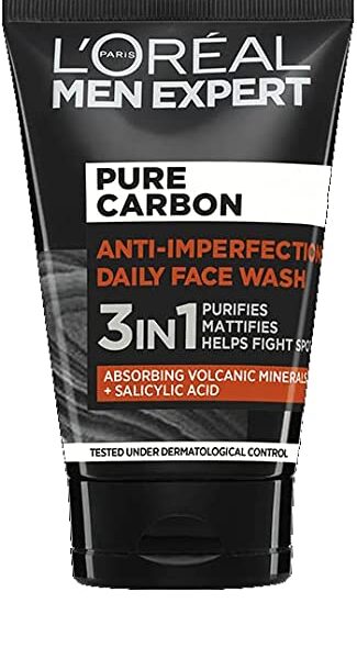 L'oreal Men Expert Pure Carbon 3 in 1 Face Wash Anti-Imperfection 100ml
