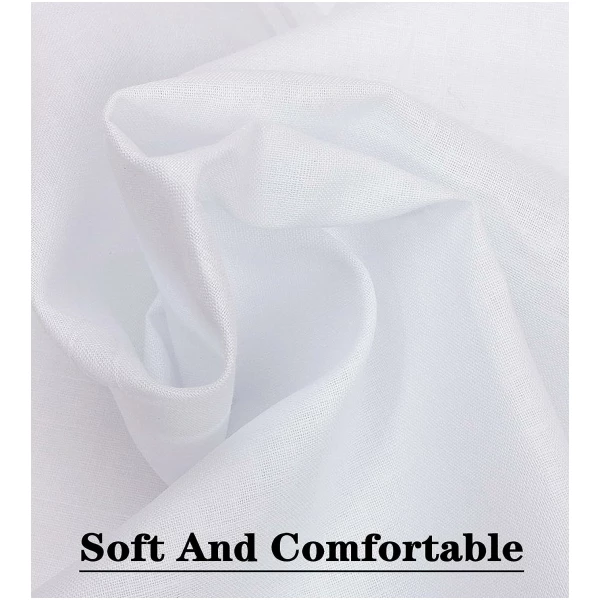 SHELTER Premium Men's 100% Cotton Soft Handkerchief white Color Hanky (Size 46 x 46 cm) - Pack of 12 - Image 4