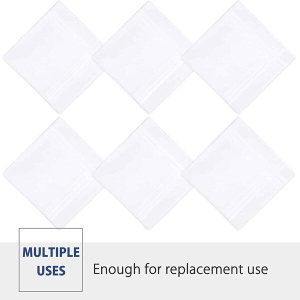 SHELTER Premium Men's 100% Cotton Soft Handkerchief Pure white Color Hanky (Size 44 x 44 cm) - Pack of 12 - Image 5