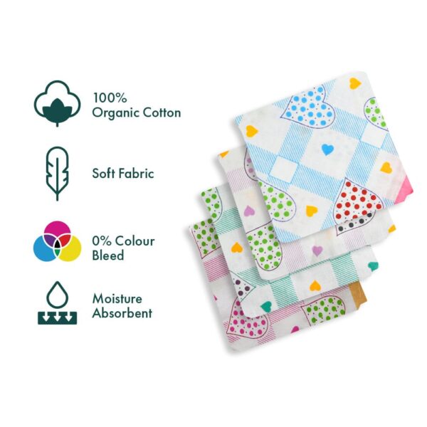 SHELTER Premium HandKerchief |100% Cotton Hankies With Multi Color And Design For Ladies | Size 34 x 34 CM Pack of 12