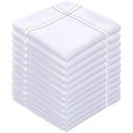SHELTER Premium Men's 100% Cotton Soft Handkerchief with white and color Lining border (White 44 x 44 cm) - Pack of 12…
