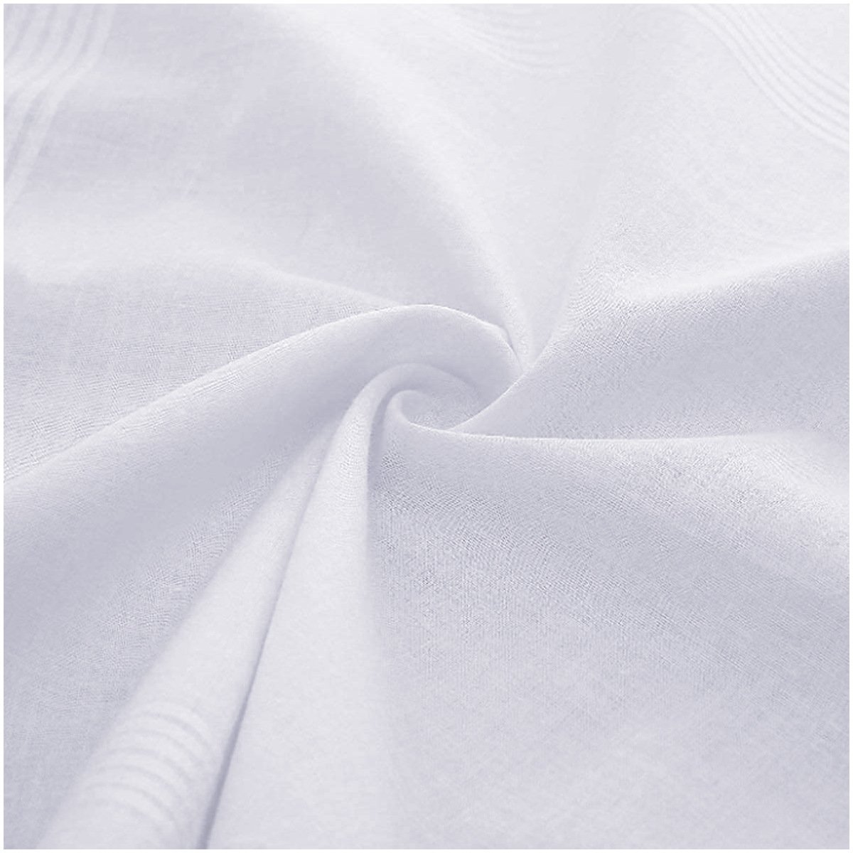 SHELTER Premium Men's 100% Cotton Soft Handkerchief with white and color Lining border (White 44 x 44 cm) - Pack of 12…