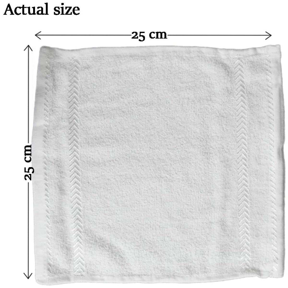 SHELTER Handkerchiefs Soft Silverline Towel |100% Cotton White hankies | Size 25 x 25 CM (Set of 12)