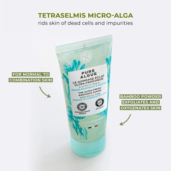 Yves Rocher Ultra Fresh Radiance Scrub – Pure Algue| Exfoliate and Refresh| 2.5 fl oz 75ml