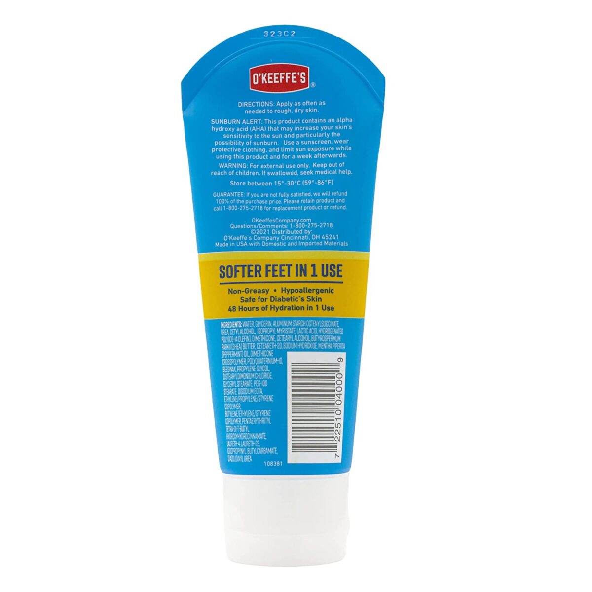 O'Keeffe's Healthy Feet Exfoliating Foot Cream 3 ounce Tube (85gm)