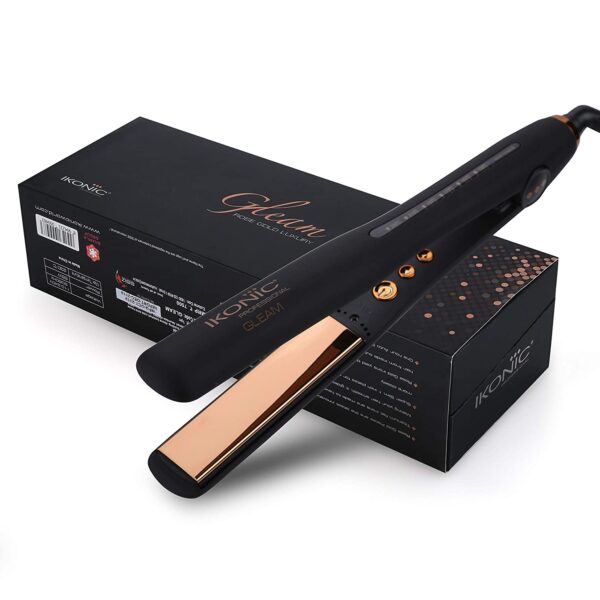 Ikonic Gleam Rose Gold Hair Straightener Gold Luxury 
