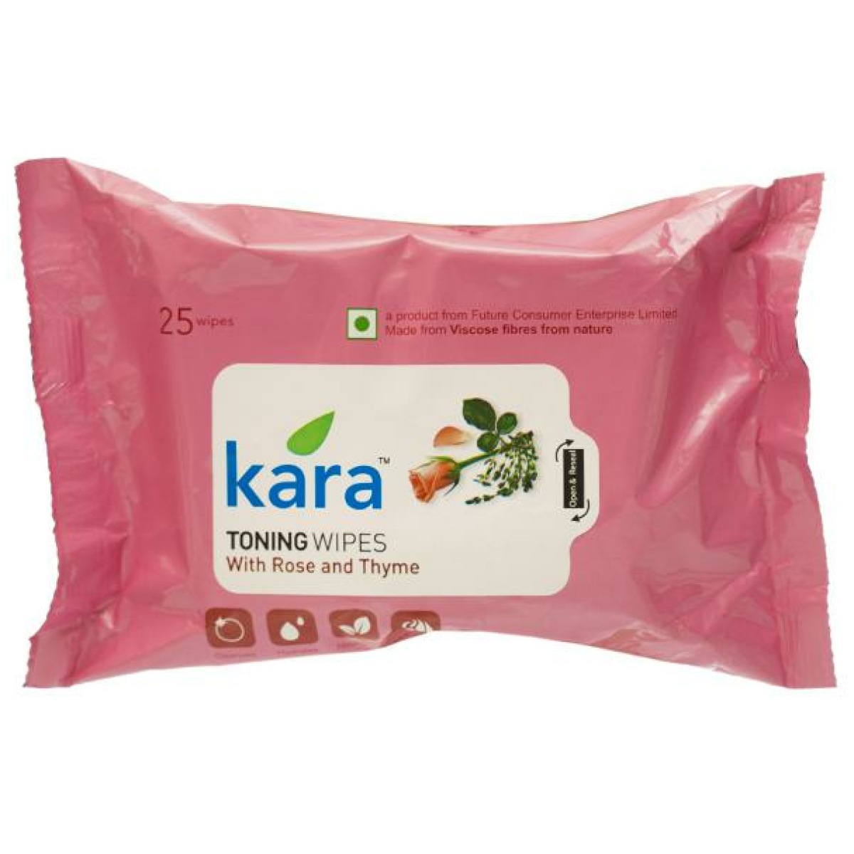 Kara Rose Water Facial Wipes - 25pc