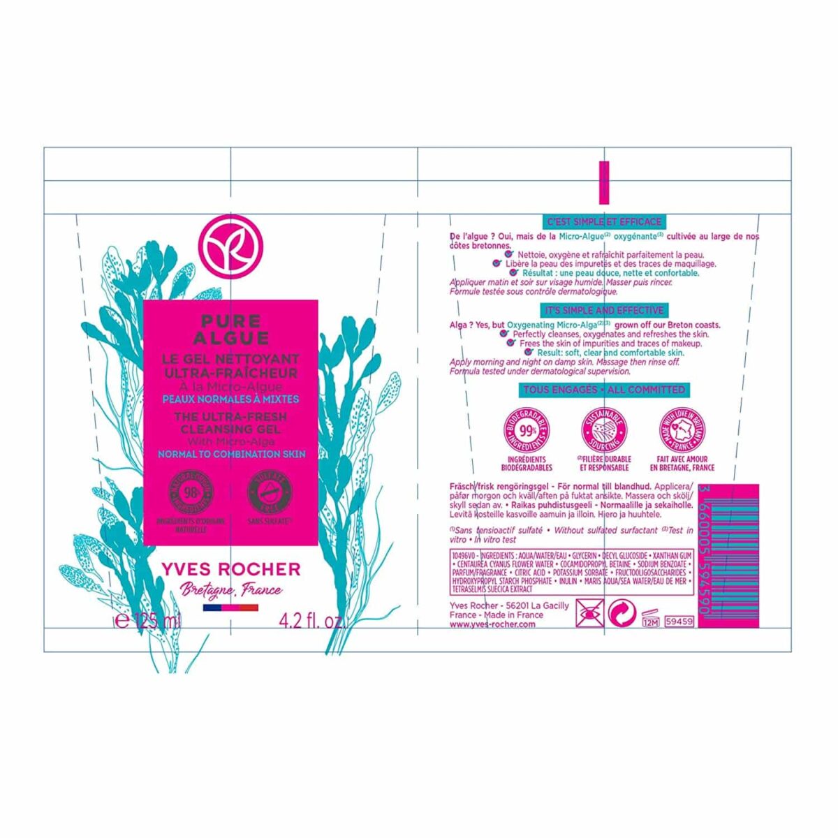 Yves Rocher Pure Algue The Ultra Fresh Cleansing Gel 125 ml