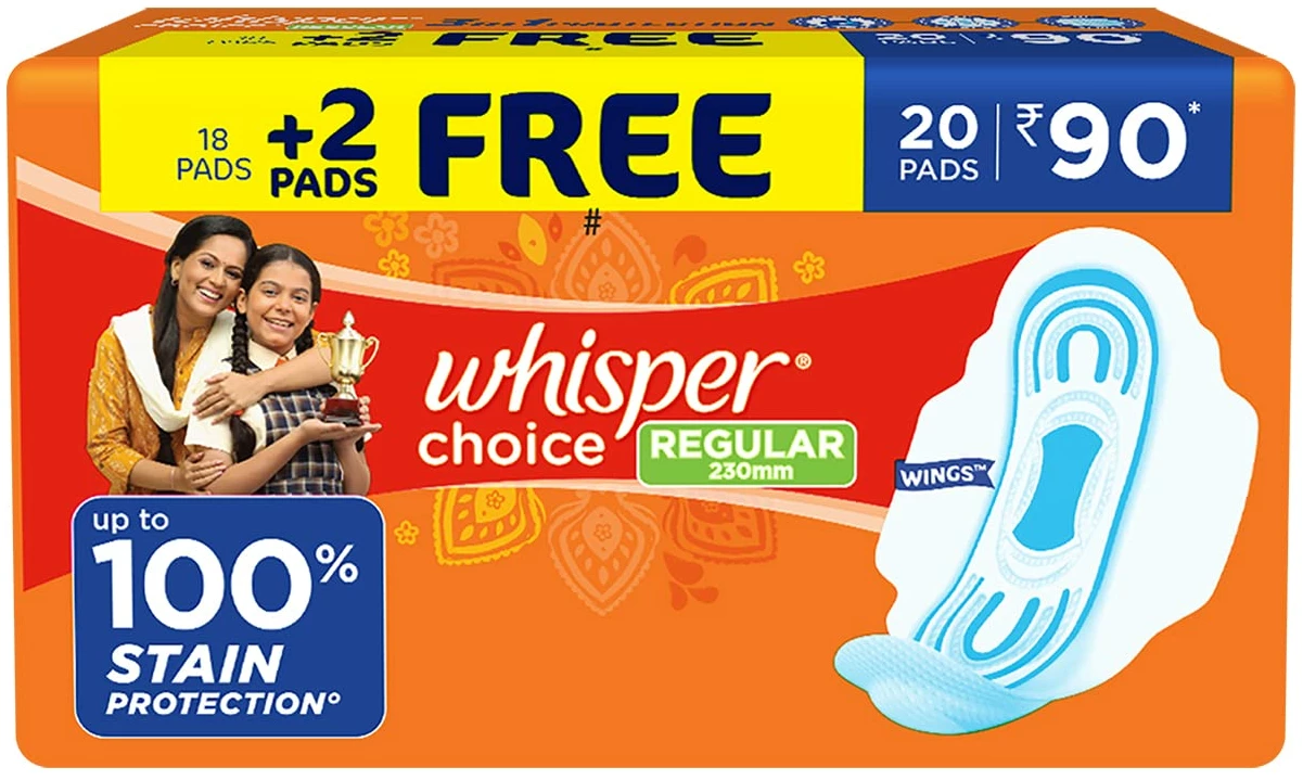 Whisper Choice Sanitary Regular Pack of 20 Pads Whisper Choice Sanitary Regular Pack of 20 Pads
