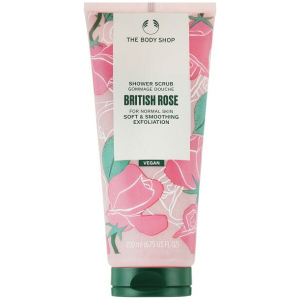 The Body Shop Vegan Shower Scrub - British Rose 200 ml