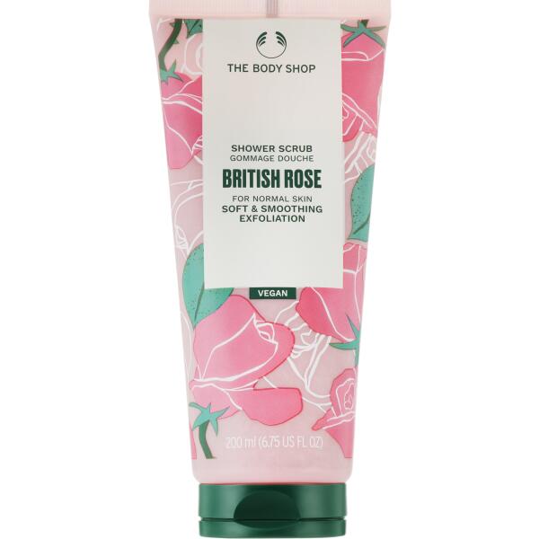 The Body Shop Vegan Shower Scrub - British Rose 200 ml The Body Shop Vegan Shower Scrub - British Rose 200 ml