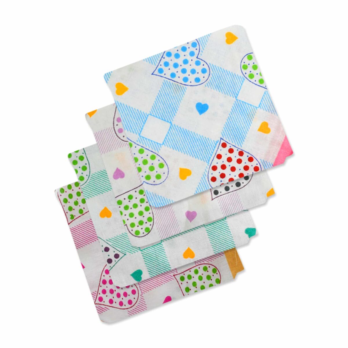 SHELTER Premium HandKerchief |100% Cotton Hankies With Multi Color And Design For Ladies | Size 34 x 34 CM Pack of 12