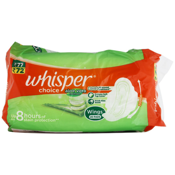 Whisper Choice Aloe Vera Freshness Wings Pad 20's