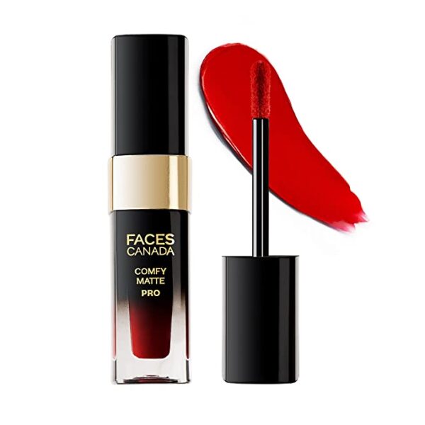 FACES CANADA Comfy Matte Pro Liquid Lipstick - 04 RUBESCENT RED ( 5.5 ml )